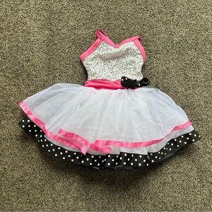 Weissman Girl’s Sequin Polka Dot Tulle Dance Costume Style #15324, Size XSC